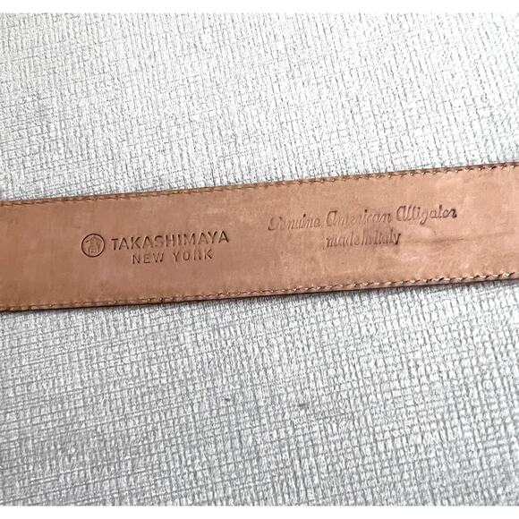 Takashimaya New York Belt Genuine American Alligator Waist Made In Italy luxury - Picture 7 of 13